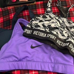 3 womens smalls sport bras nike old navy and victoria secret